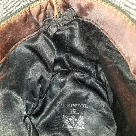 1950s 1960s Resistol Snap-Back Tweed Fedora Hat Black White Feathers Vtg Trilby - Picture 8 of 10